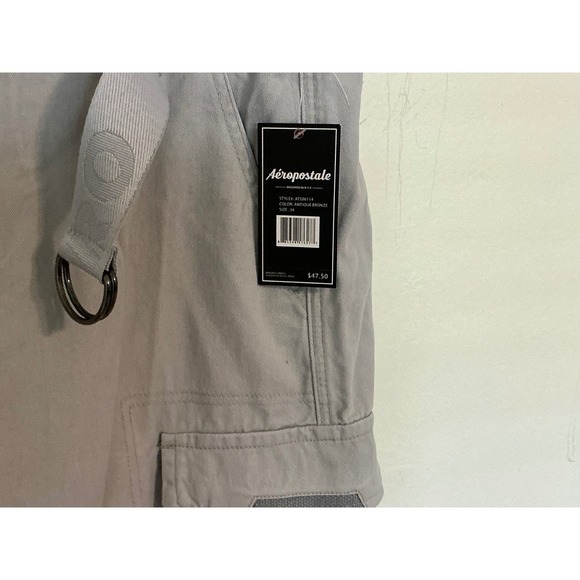 NWT Aeropostale Mens 34 Cargo Shorts Gray Belted Utility Casual. - Picture 2 of 2